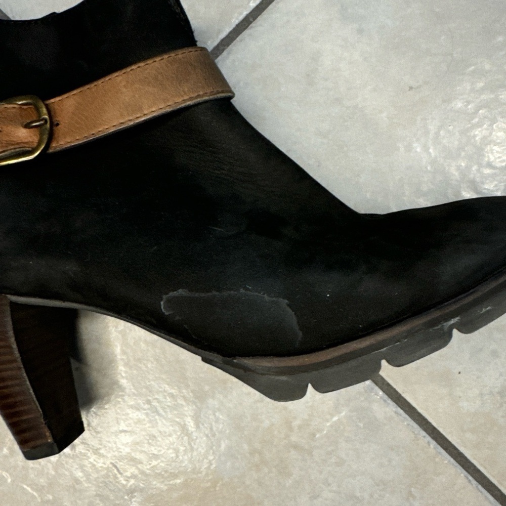 Women’s Paul Green heeled booties black suede size 5.5 - Picture 10 of 10